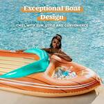 Giant Inflatable Boat Pool Float with Built-In Cooler