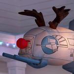 Giant Inflatable Star Wars AT-AT with Reindeer Antlers and Christmas Lights
