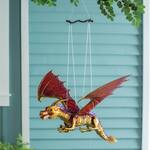 Giant Metal Flying Dragon Mobile - Kinetic Sculpture w/ 3-Ft Wingspan