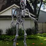 Gigantic 10-Ft Animatronic Werewolf Skeleton Statue