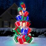 Gigantic 11.5-Ft Illuminated Stack of Gifts Christmas Tree