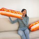 Gigantic 3D Hot Dog Throw Pillow