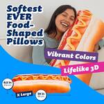 Gigantic 3D Hot Dog Throw Pillow