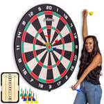 Gigantic 4-Ft Cork Dartboard with 12 Giant Matching Darts - 7X Larger!