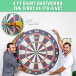 Gigantic 4-Ft Cork Dartboard with 12 Giant Matching Darts - 7X Larger!