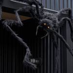 Gigantic 6 Foot Hairy Black Spider With Creepy Light-Up Eyes