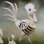 Gigantic 6-Ft Halloween Rooster Skeleton