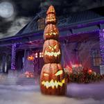 Gigantic 8 Foot Illuminated Stack of Jack O' Lanterns