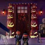 Gigantic 8 Foot Illuminated Stack of Jack O' Lanterns