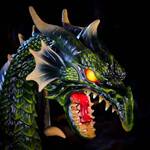 Gigantic Animatronic Green Dragon Statue