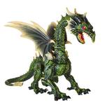 Gigantic Animatronic Green Dragon Statue