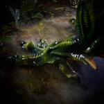 Gigantic Animatronic Green Dragon Statue