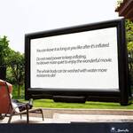 Gigantic Inflatable Floating Movie Projection Screen for the Pool