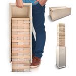 Gigantic Topple Tower Game with 3-in-1 Straightener, Table, and Storage Box
