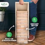 Gigantic Topple Tower Game with 3-in-1 Straightener, Table, and Storage Box