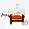 Glass Ship in a Whiskey Barrel Keg Decanter