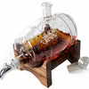 Glass Ship in a Whiskey Barrel Keg Decanter