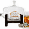 Glass Ship in a Whiskey Barrel Keg Decanter