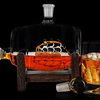Glass Ship in a Whiskey Barrel Keg Decanter
