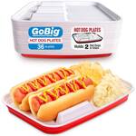 GoBig Red Party Hot Dog Plates with Dividers