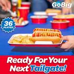 GoBig Red Party Hot Dog Plates with Dividers