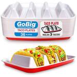 GoBig Red Taco Party Plates with Dividers