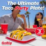 GoBig Red Taco Party Plates with Dividers