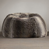 Grand Luxe Faux Wolf Fur Bean Bag Chair
