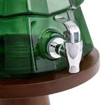 Green Glass Christmas Tree Beverage Dispenser