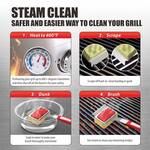 GrillArt Steam-Cleaning, Bristle-Free Grill Brush / Scraper Tool
