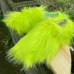 Grinch-Inspired Neon Green Fur Shoes
