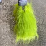 Grinch-Inspired Neon Green Fur Shoes