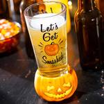 Halloween Beer Glasses With LED Pumpkin or Witch Cauldron Coasters