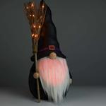 Halloween Gnome with Color-Changing Beard and Lighted Broom