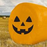 Halloween Jack-O'-Lantern Pumpkin Hay Bale Cover