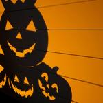 Halloween Jack-O'-Lanterns Silhouette w/ Orange LED Spotlight