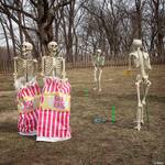 Halloween Skeletons Playing Yard Games Decorating Kit