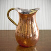 Hammered Copper Pitcher with Ice Guard
