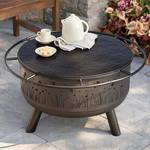 Hammered Metal Fire Pit Cover, Tabletop, and Snuffer All-in-One