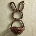 Hand-Woven Rattan Easter Bunny Basket Wreath