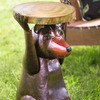 Handcrafted Metal Bear Side Table
