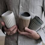 Handmade Ceramic Travel Mug with Silicone Lid