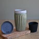 Handmade Ceramic Travel Mug with Silicone Lid