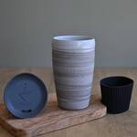 Handmade Ceramic Travel Mug with Silicone Lid