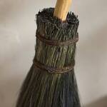 Handmade Witch's Broomstick w/ Crooked Wooden Handle and Grass Brush