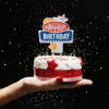 Happy Birthday Retro Flashing Sign Cake Topper