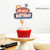 Happy Birthday Retro Flashing Sign Cake Topper