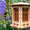 Illuminated Craftsman Style Wooden Bird Feeder