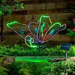 Illuminated Neon Butterfly Solar Garden Sculpture