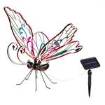 Illuminated Neon Butterfly Solar Garden Sculpture